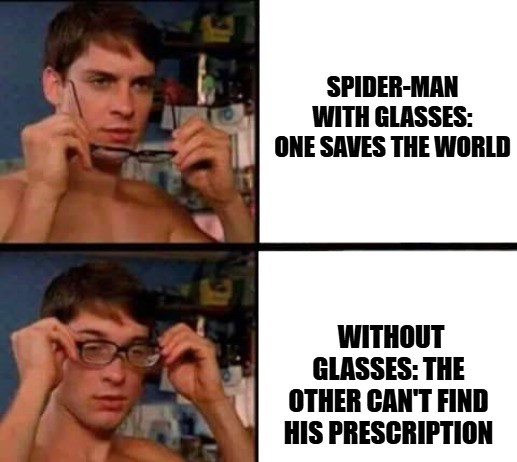 Spiderman glasses Meme