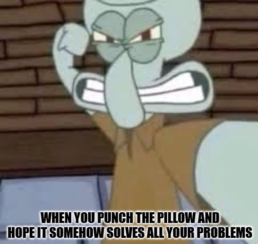 Squidward Punching Meme