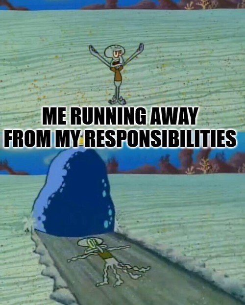 Squidward Running Meme